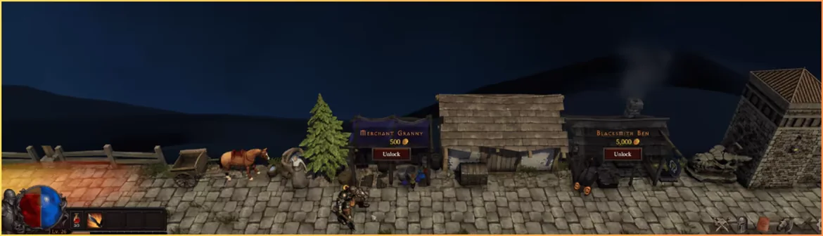 Deskrawl: Idle ARPG Farming & Leveling Guide — Town Progression